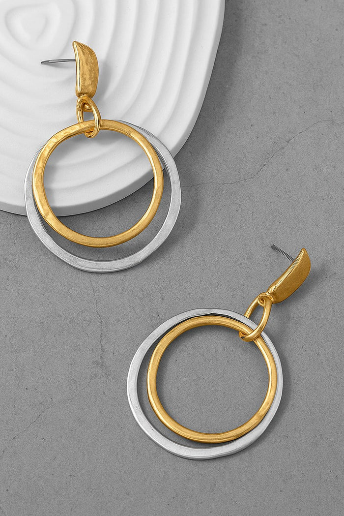 Two Tone Hammered Hoops