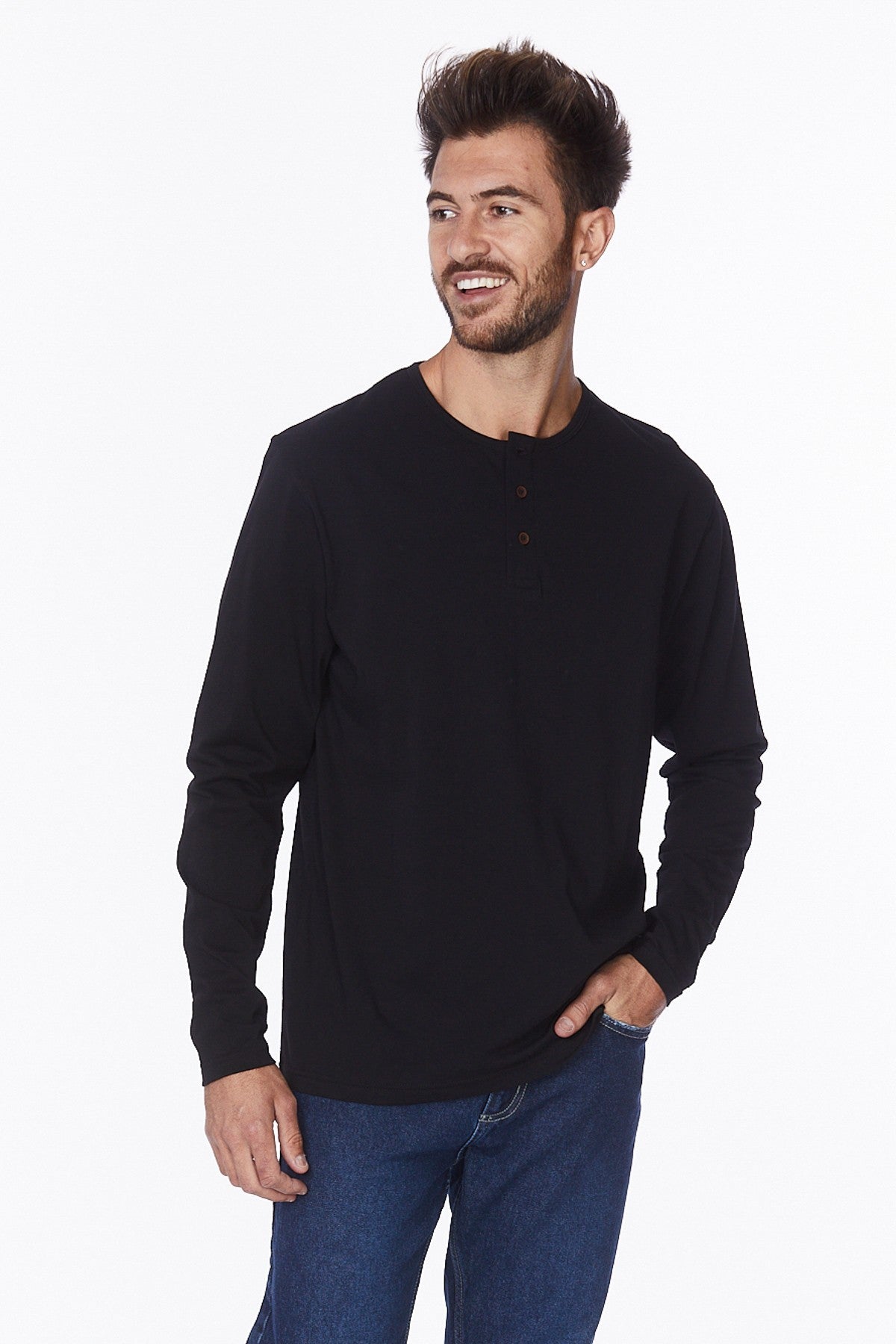 Hawk's Bay Men's Basic Henley