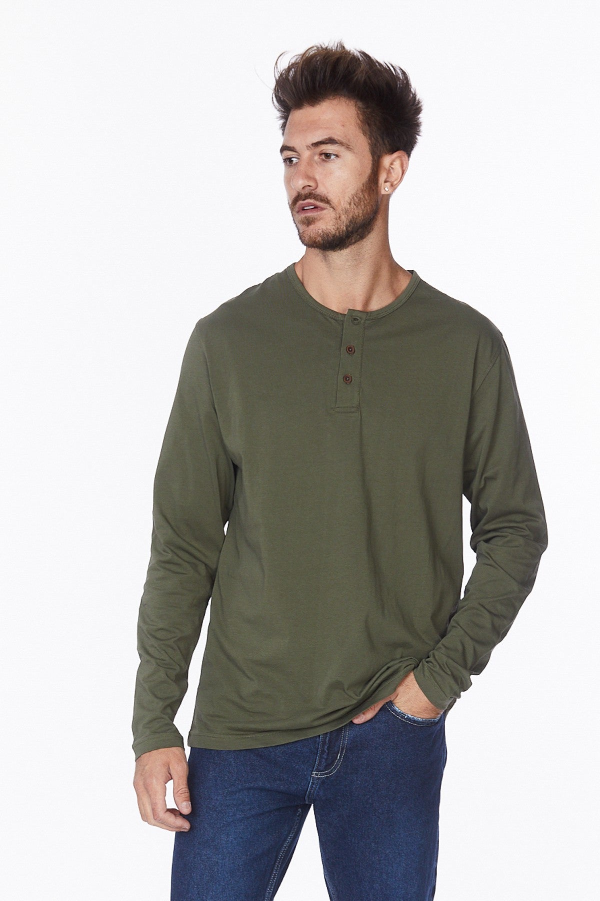 Hawk's Bay Men's Basic Henley