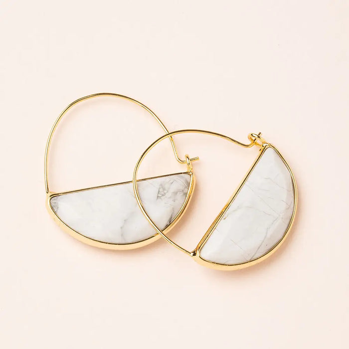 Stone Prism Hoop Earring