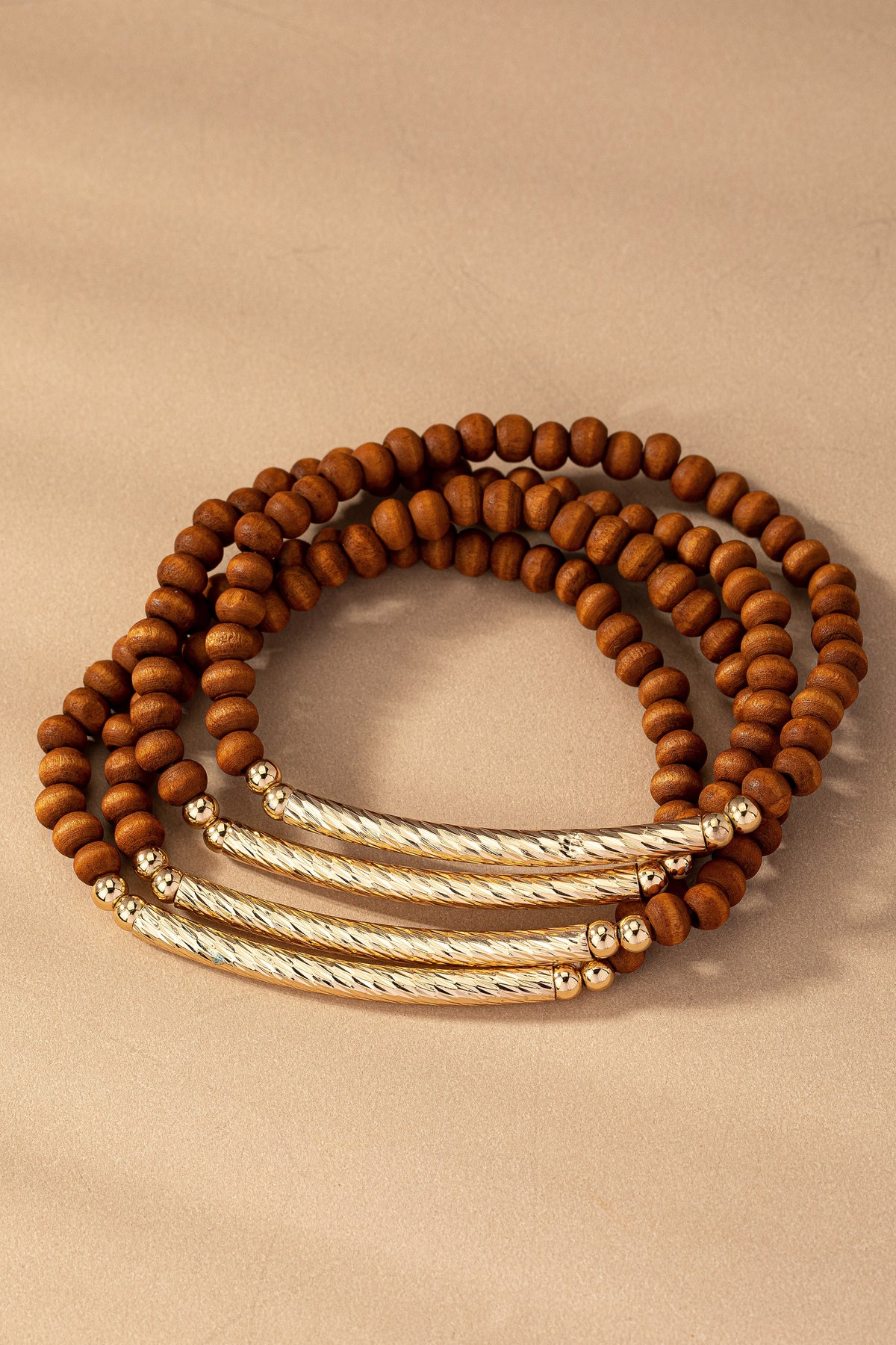 Wood Beaded Stretch Bracelets