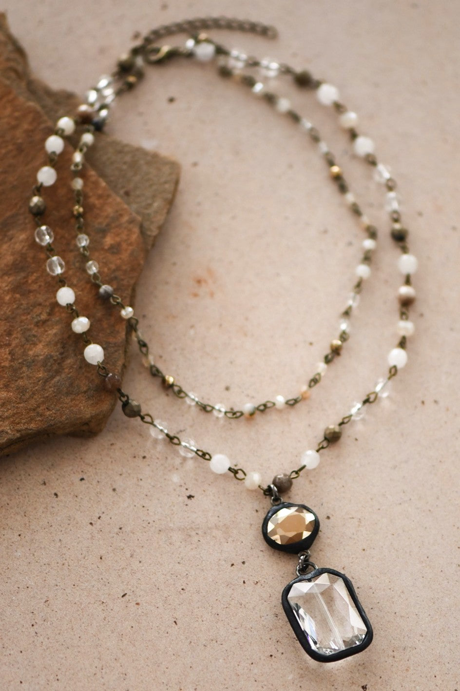 Double Glass Beaded Necklace