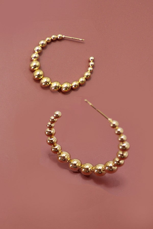 Tarnish Free Ball Hoop Earrings