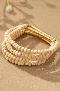 Wood Beaded Stretch Bracelets