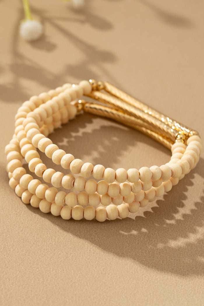 Wood Beaded Stretch Bracelets