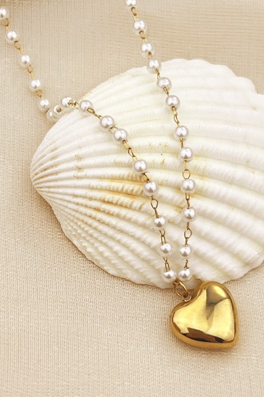 Pearl Heart Necklace