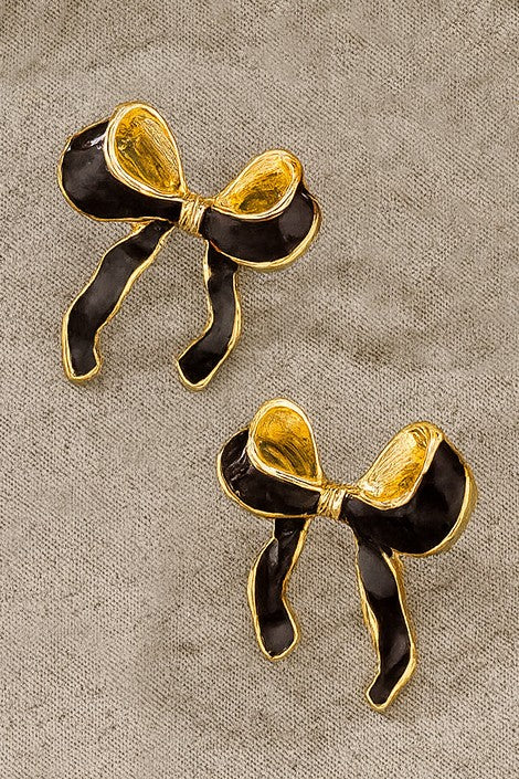 Gold Bow Earrings