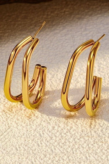 Double Hoop Huggie Earrings