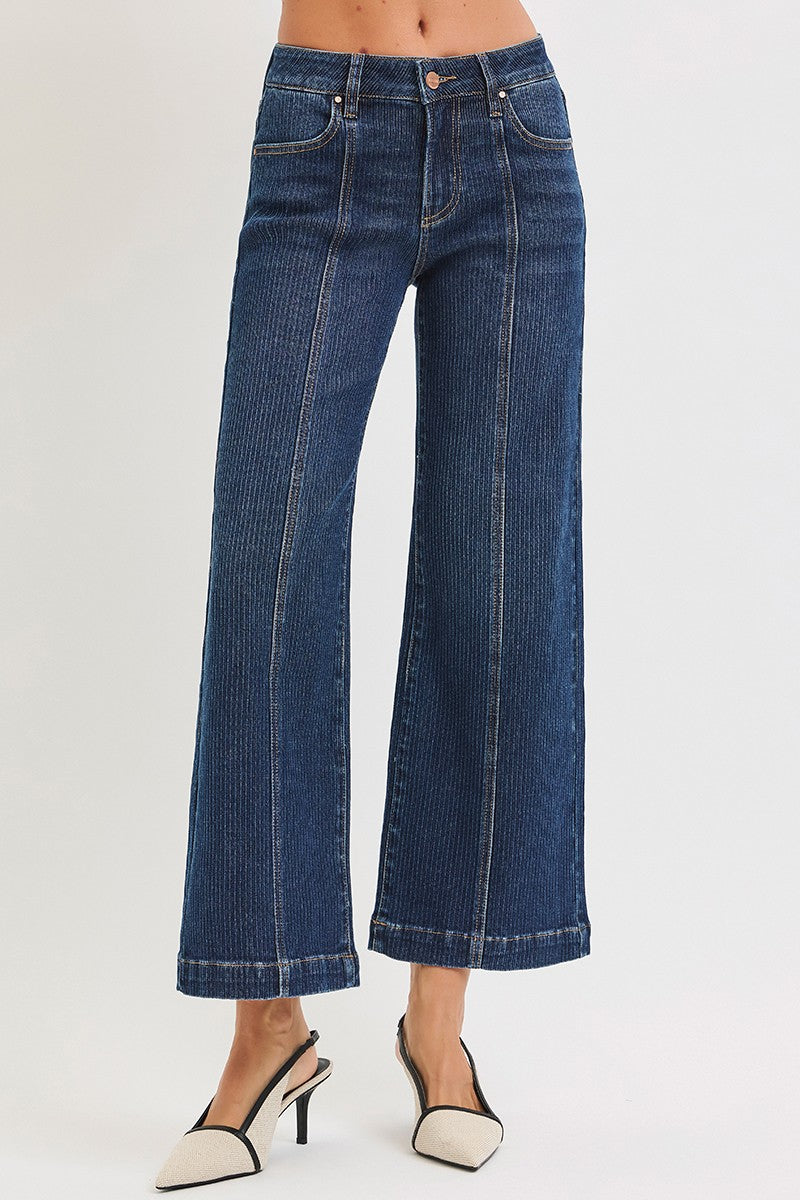 Risen Dark Front Seamed Denim Jean
