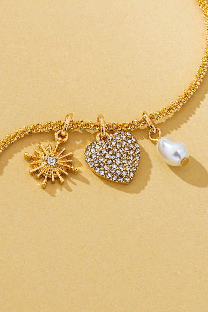 Celestial Heart and Charm Necklace