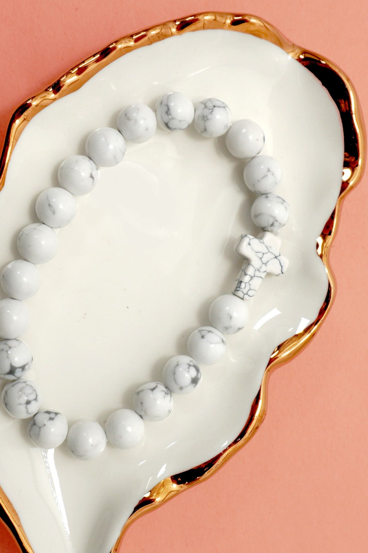 Boho Cross Charm Beaded Bracelet