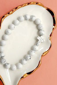 Boho Cross Charm Beaded Bracelet