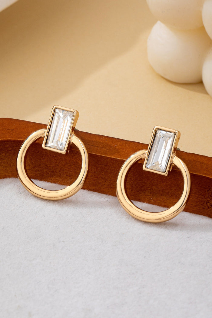 Crystal Cut Door Knocker Earrings