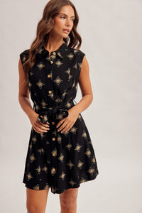 Black Mosaic Midi Dress