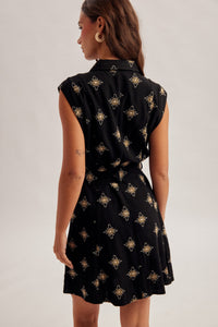 Black Mosaic Midi Dress