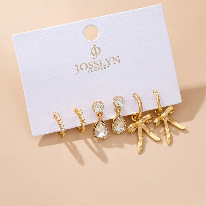 Pearl Crystal Bow Trio Set