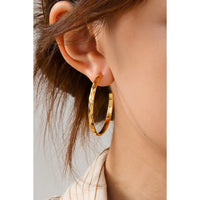 18K Plated Hammered Hoops