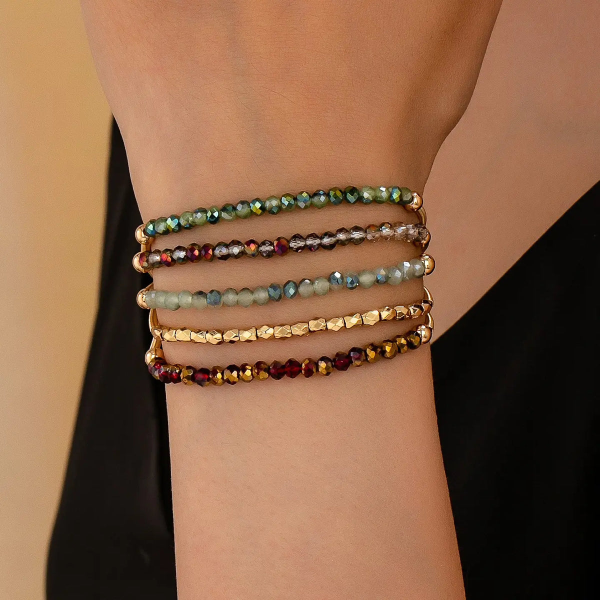 Multi Colored Brass Guitar String Bracelet