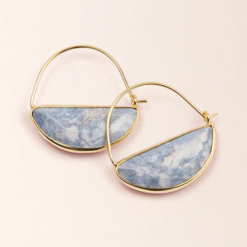 Stone Prism Hoop Earring