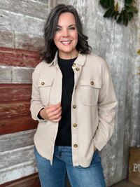 Taupe Textured Shacket