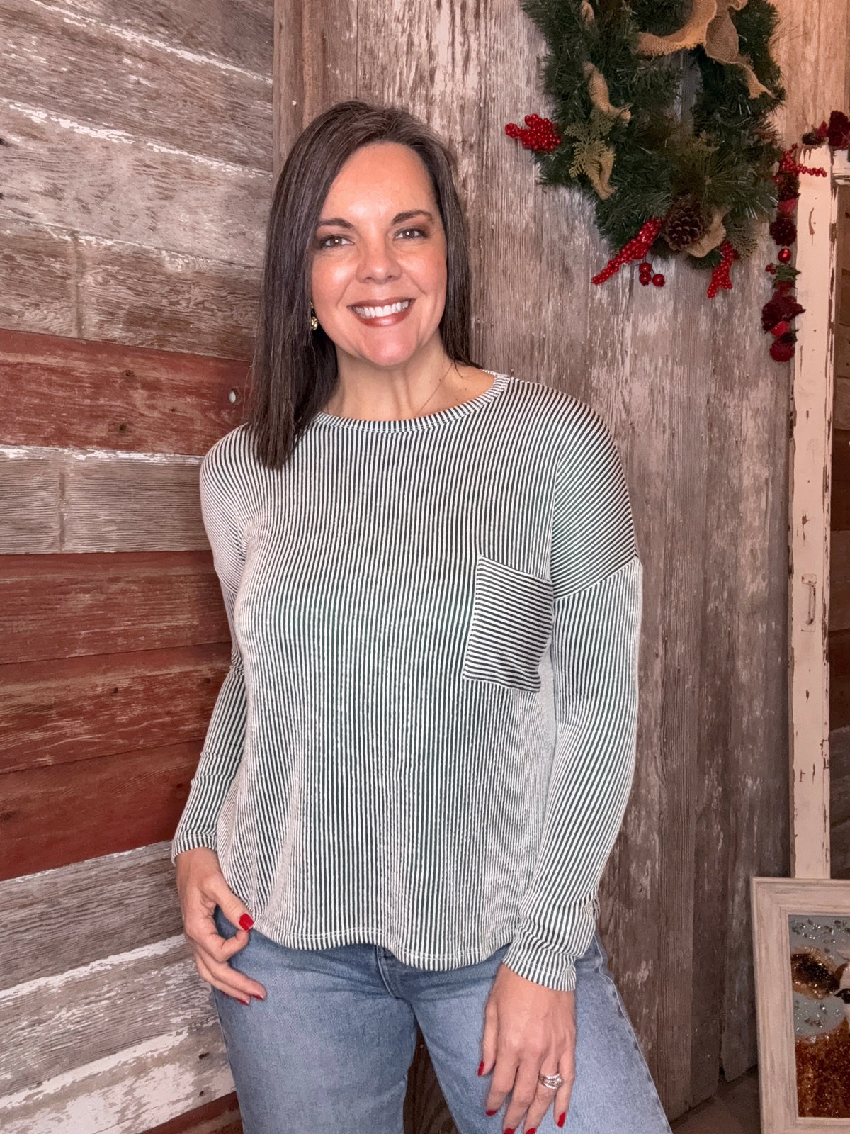 Ribbed Oversized Long Sleeve Top