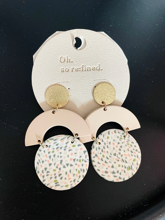 Olive Speckled Clay Earrings