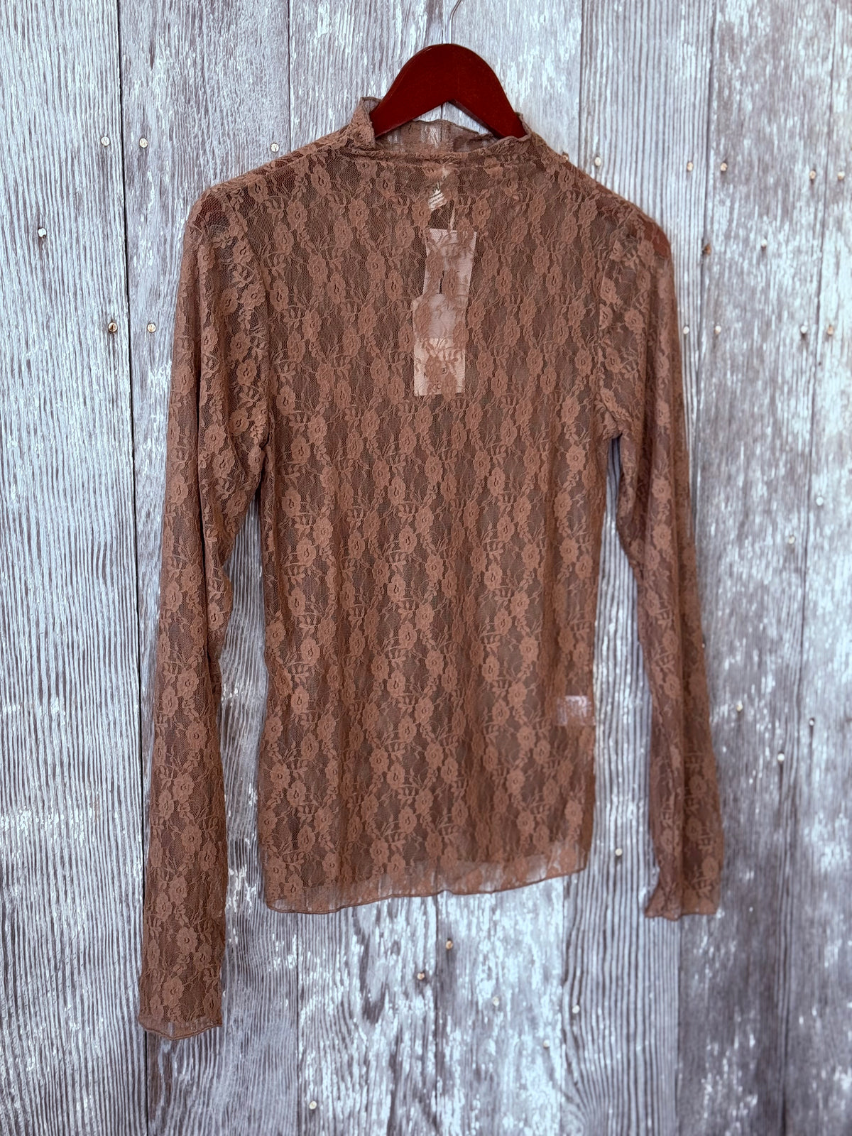 Mocha Mesh Lace Top