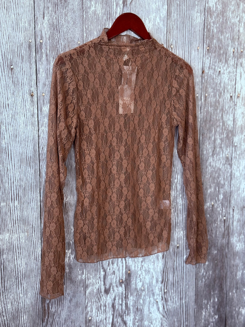 Mocha Mesh Lace Top