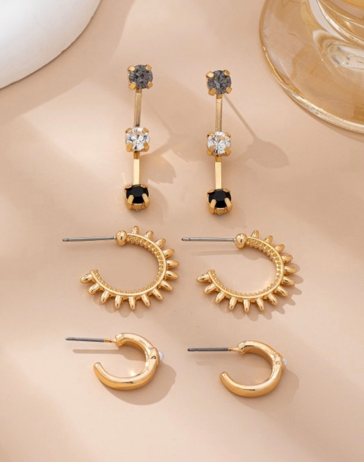 Mixed Crystal and Black Gem Set