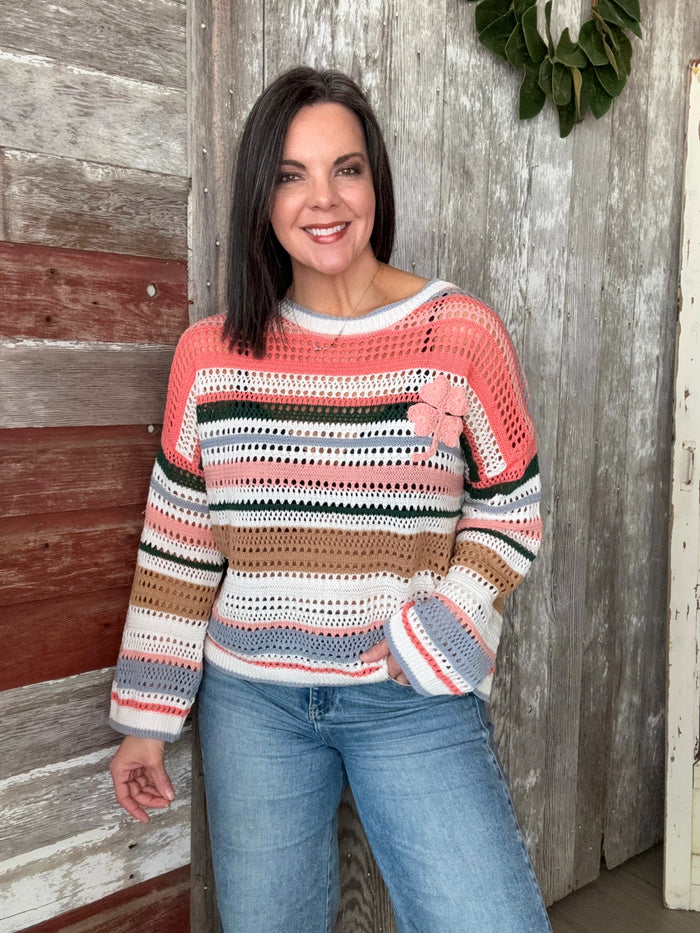 Multi Colored Loose Knit Top