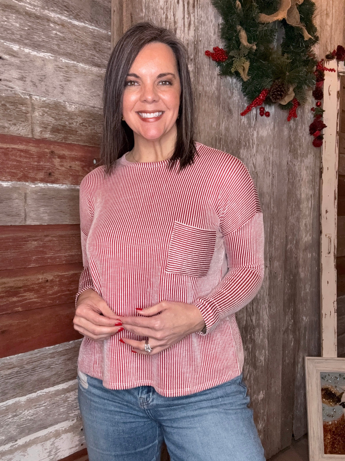 Ribbed Oversized Long Sleeve Top