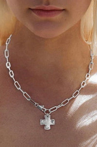 Hammered Cross Necklace