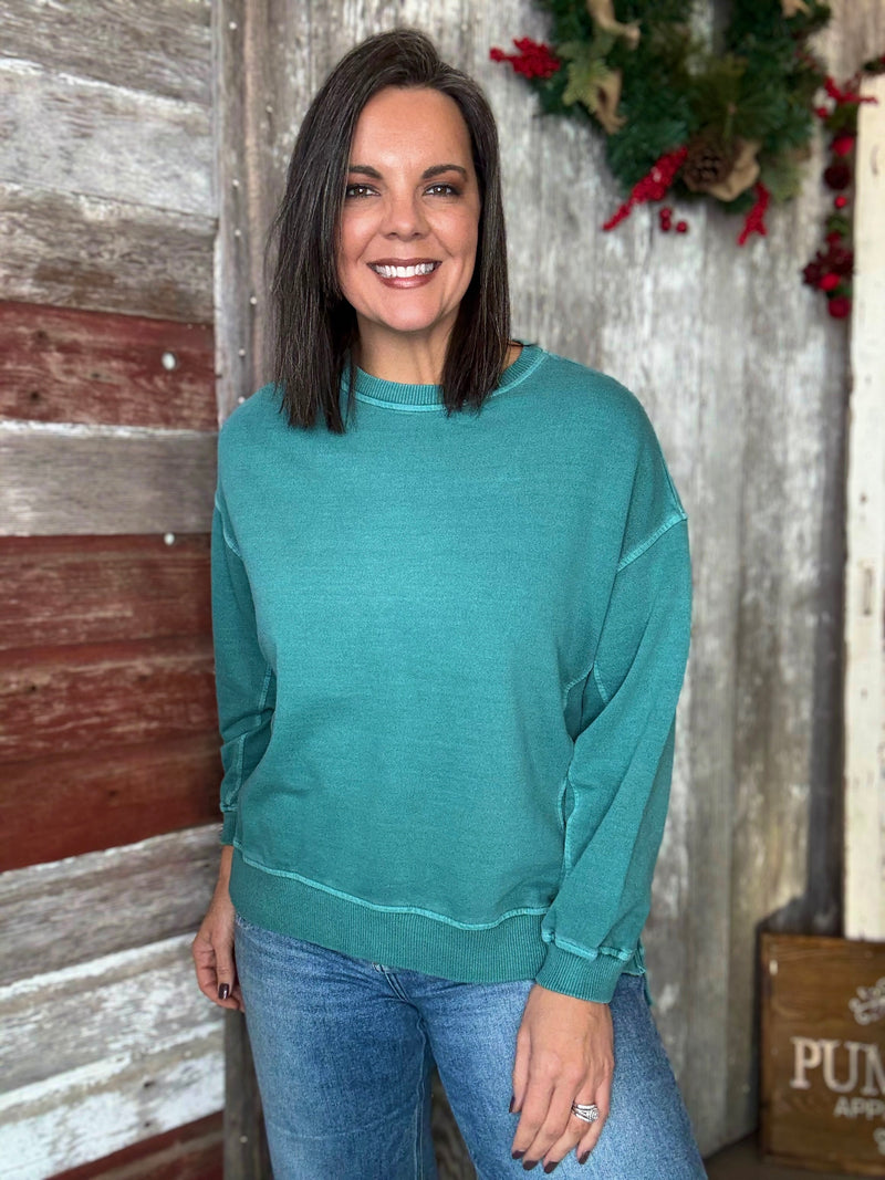 Teal French Terry Sweatshirt
