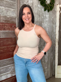 Ribbed Knit Fitted Tank
