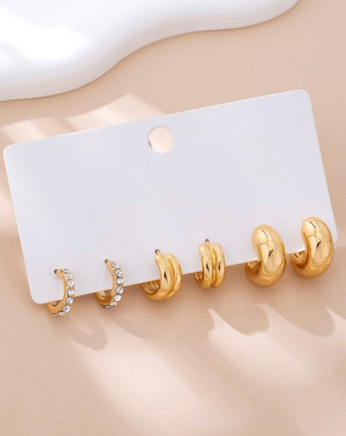 Rhinestone Double Puffy Trio Set