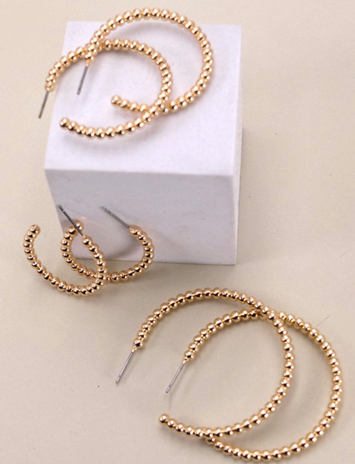 Ball Hoop Trio Earrings
