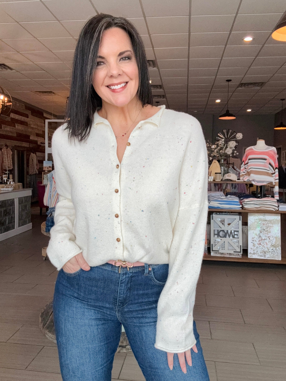 Confetti Button Down Cardigan