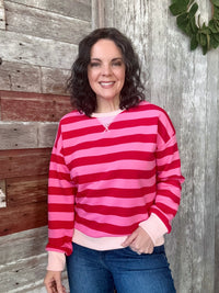 French Terry Striped Sweatshirt