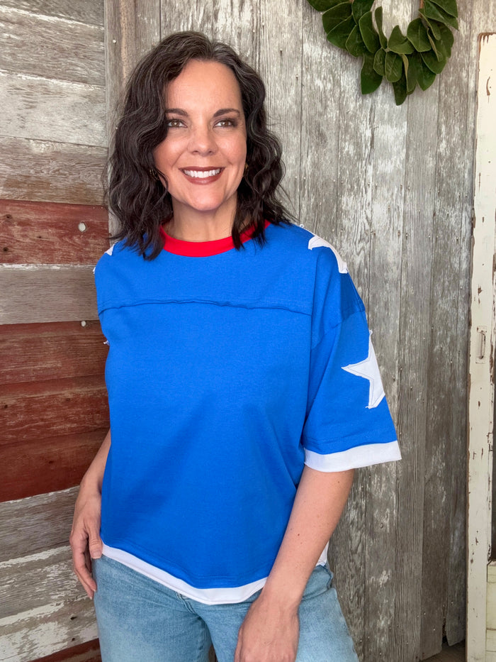 Americana Star Patch Top