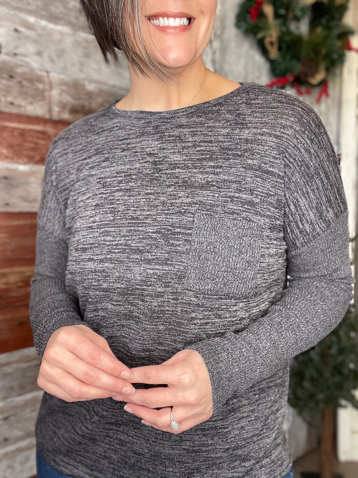 Round Neck Pocket Top (Two Color Choices)