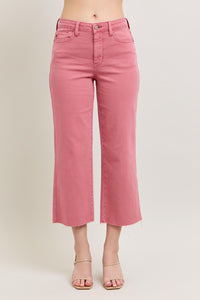 Judy Blue Rose Cropped Wide Leg Jean