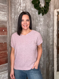 V Neck Short Sleeve Sweater