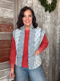 Washed Denim Quilted Vest