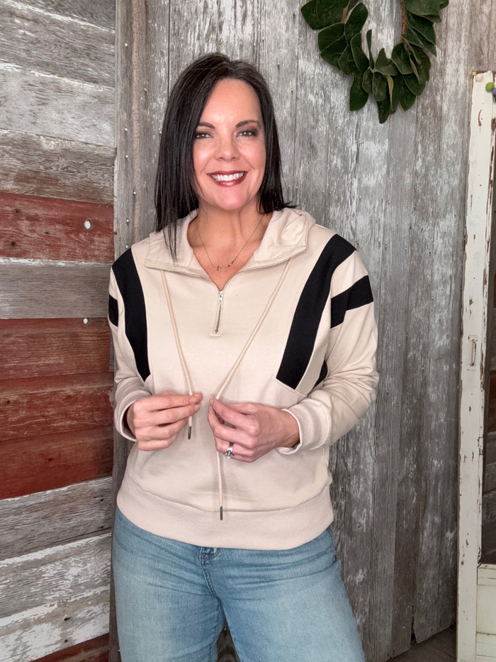 Latte Half Zip Hoodie