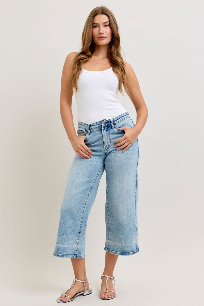 Judy Blue Wide Leg Cropped Jean