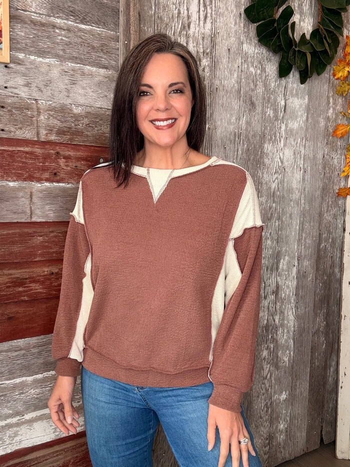 Nutmeg Color Block Sweatshirt
