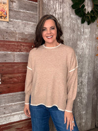 Mocha Trimmed Sweater