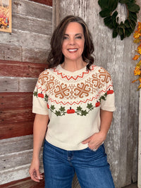 Cream Pumpkin Fair Isle Sweater