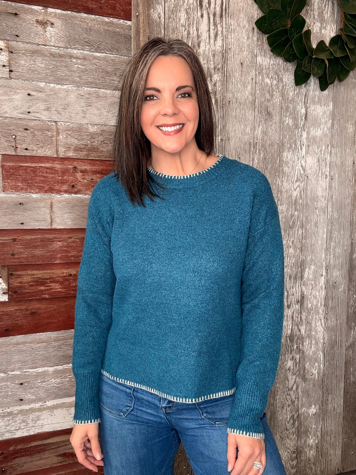 Stitch Detailed High-Low Sweater