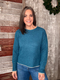 Stitch Detailed High-Low Sweater